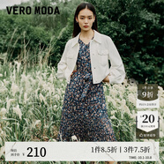 VEROMODA新款唯美浪漫優(yōu)雅甜美花邊七分袖碎花連衣裙 深藍(lán)色-E39 160/80A/S