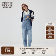 Teenie Weenie【天絲混紡】小熊女春季元?dú)鈺r尚牛仔連體長褲背帶褲 中藍(lán)色 XS (155)