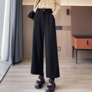 馨悠潔咖色毛呢女秋冬廣州十三行鄭州美拉德休閑高腰子 黑色【深咖色/咖啡色/焦糖色/棕 XS 【建議90斤以下】