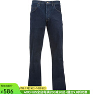 威格（Wrangler）男士牛仔褲長褲中腰男褲直筒褲修身5口袋做舊棉質春秋季柔軟耐磨 深牛仔藍 Dark Stone 28