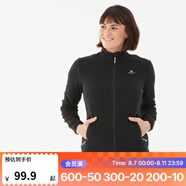 迪卡儂（DECATHLON）保暖戶外抓絨衣外套男女運(yùn)動(dòng)寬松秋搖粒絨外套沖鋒衣內(nèi)膽 女款-全拉鏈- 黑色 M