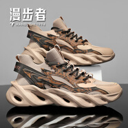 漫步者運(yùn)動(dòng)鞋男軟底輕便跑步網(wǎng)鞋秋季新款網(wǎng)面男鞋飛織學(xué)生大碼刀鋒鞋子 棕色 46