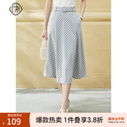 固執（OBSTINATE）【特價(jià)】夏季新款學(xué)院格子中長(cháng)半身裙11122BQ07477 灰白格子 L