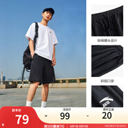 安踏（ANTA）【快干棉】T恤男女同款2025夏季情侶吸濕排汗LOGO寬松休閑短袖t恤 【店長推薦短褲】基礎(chǔ)黑8310-4 XL /男180 女175