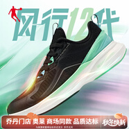 喬丹（QIAODAN）風(fēng)行11代跑步鞋男2025款巭Pro回彈科技透氣網(wǎng)紗運(yùn)動(dòng)鞋男 黑色/極光綠-12代【奧萊同款】 40