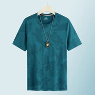 工廠直銷夏季薄款男短袖圓領(lǐng)網(wǎng)眼體恤休閑簡(jiǎn)約青年大碼迷彩男裝 蘭色 M