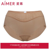 愛慕（Aimer）內(nèi)褲女士中腰三角內(nèi)褲女經(jīng)典KiKi褲輕薄光面內(nèi)衣馬卡龍多色內(nèi)褲 深膚色 1條 M (165)