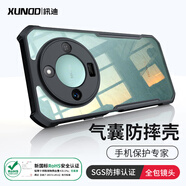 XUNDD訊迪適用榮耀x60手機殼honor x60pro氣囊防摔保護套榮耀x9c 5g磁吸支架鏡頭全包超薄透明硅膠殼 榮耀X60/X9C Smart【黑色·鐳射紋款】