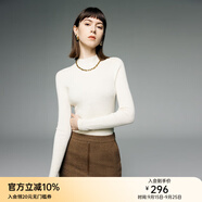 顏域羊毛內搭針織衫女2025新款冬季糖果色修身顯瘦半高領打底毛衣 米白 M/38