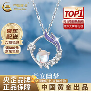 中國黃金（CHINA GOLD）藍桉與鳥(niǎo)純銀項鏈女生2025新款吊墜輕奢生日禮物中秋節禮物送女友 親膚925銀*長(cháng)安幽夢(mèng)項鏈【中金禮盒】