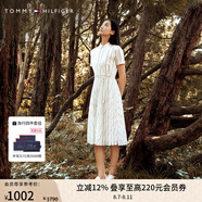 TOMMY HILFIGER【條紋POLO裙】春夏女裝氣質(zhì)拼色豎條紋收腰顯瘦連衣裙43430 白色條紋01S L