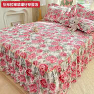 何佳功定制2025新款床裙單件四季通用床笠遮丑下擺床罩公主風(fēng)花   繁花 150200cm床裙+枕套2只
