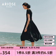 艾諾絲雅詩(shī)【商場(chǎng)同款】夏季新品通勤萊賽爾修身針織拼接連衣裙30439035 黑色 2XL