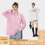 KAMA卡瑪炒雪花印花圓領T恤2025新款女款寬松顯瘦百搭上衣 粉色 S