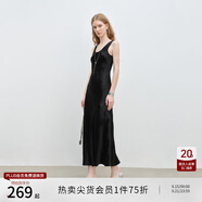 自巧【悅己小白裙】小個(gè)子輕奢醋酸 斜裁氣質(zhì)連衣裙女夏2025新款 謐黑色 S （尺碼：3）