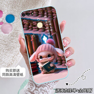 ZSVS 華為暢享8e手機殼ATU-AL10保護套卡通立體圖案可愛(ài)萌兔磨砂全包簡(jiǎn)約創(chuàng  )意硅膠個(gè)性情侶防摔軟殼 淡青色-時(shí)間不語(yǔ)（配繩+膜） 華為暢享8e