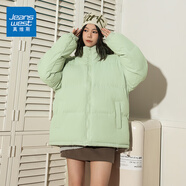 真維斯（JEANSWEST）面包服女短款羽絨棉衣棉服女裝2025年新款秋冬季外套加厚保暖棉襖 果綠色 M