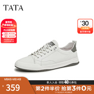 他她（TATA）小白鞋皮面男士休閑鞋百搭運動(dòng)透氣春夏經(jīng)典板鞋男PBW03B 白/灰 39