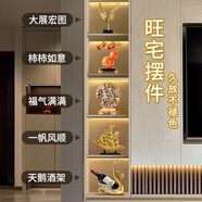 喬遷新居暖居酒柜擺件客廳電視柜擺件玄關(guān)中式裝飾工藝品組合套裝 精美擺件5件套 平步青云