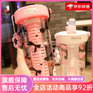 GLASSLOCKtritan材質(zhì)水杯大容量夏季學(xué)生女高顏值茶水分離杯子可愛2025新款 白色收藏鎹杯刷 750ml