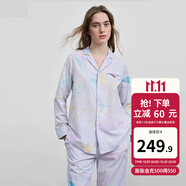 嫚熙（EMXEE）月子服孕婦睡衣產(chǎn)后家居服哺乳衣春秋季紗羅喂奶夏天 星月時(shí)空【哺乳吊帶三件套】 M【Noble高端系列】