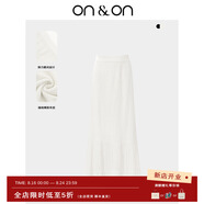 ON & ON/安乃安半身裙2025春季新款法式豎條紋漸變鏤空針織魚(yú)尾擺半裙女 米白色 S