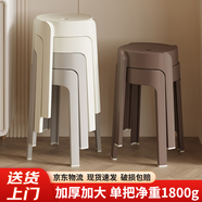 新顏值主義凳子加厚板凳餐凳圓凳小凳子可疊放塑料凳子家用膠凳1800g四把裝 【6把裝-聯(lián)系客服備注顏色】-默認(rèn)隨機(jī)發(fā)