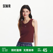 森馬（Semir）背心女短款蝴蝶結(jié)溫柔夏季2025時尚緊身繡花圓領(lǐng)上衣109325102001