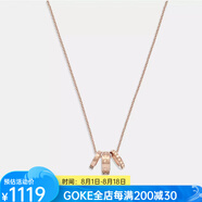 蔻馳（COACH）項鏈配飾三環(huán)奢侈品女士山茶花標志水晶圈形配件生日節日禮物飾品 若桃粉-蔻馳三環(huán)項鏈粉色 蔻馳三環(huán)項鏈