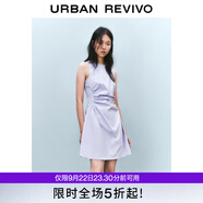 UR2025春季新款女摩登氣質(zhì)褶皺收腰顯瘦無袖連衣裙UYY750030 淡紫 XL