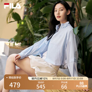 FILA 斐樂官方女裝梭織外套2025夏新款時尚休閑簡約寬松防曬上衣 天晴藍(lán)-LB M 165/84A/M
