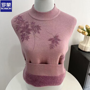 羅蒙媽媽裝加絨加厚毛衣女冬季中老年人半高領(lǐng)加厚針織打底保暖上衣女 紫色 【 加絨】 加厚 3XL 建議【135-145斤】