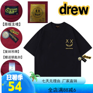 DREW HOUSEDrew短袖笑臉短袖賈斯丁比伯同款小惡魔卡通情侶百搭純棉圓領短袖 9886668三標齊全-黑色 M （85-120斤）156-163cm