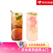綠珠早餐牛奶杯玻漓杯網(wǎng)紅ins風(fēng)女高顏值家用喝水杯果汁飲料杯 玻璃杯-(兩只裝) 320ml