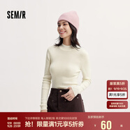 森馬（Semir）毛衣女冬季舒適緊身半高領(lǐng)正肩純色羊毛衫顯瘦打底衫101724107003