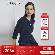 PORTS寶姿商場同款新品女裝氣質(zhì)七分袖修身連衣裙LL8D032NWB011 丈青 S (4)