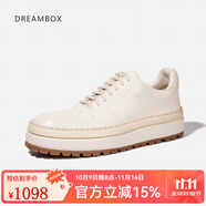dreambox鈞博vibram手工水洗馬皮休閑板鞋男夏季新款透氣英倫小白鞋 白色 41