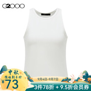 G2000【多面彈性】G2000女裝SS24商場(chǎng)新款高級感羅紋布料圓領(lǐng)百搭背心 羅紋布料-雪白高圓領(lǐng)20寸 S