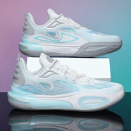 YUJIANG庫里12代籃球鞋男詹姆斯19音速11氣墊閃擊10兒童馭帥18V2運動(dòng)鞋女 湖藍色 全城十一V2藍白 35