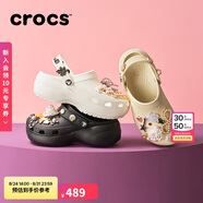 crocs卡駱馳厚底云朵洞洞鞋七夕禮物|206750 黑色-001 37/38(240mm)
