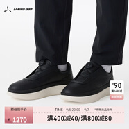 LI-NING 1990板鞋男鞋25秋季新款?科技輕量高回彈減震低幫透氣休閑鞋通勤系列 黑色-1 43