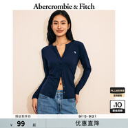 Abercrombie & Fitch女裝經(jīng)典小麋鹿美式復(fù)古辣妹性感修身V領(lǐng)長(zhǎng)袖T恤KI139-5270 海軍藍(lán) S (165/92A)