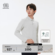 KOLON SPORT/可隆拉絨長袖T恤 男子商務(wù)通勤戶外內(nèi)搭上衣POLO衫- LHPT4WT567-LG 淺灰色 4XL (190/112B)