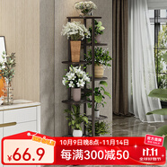索爾諾 花架多層折疊落地室內(nèi)家用陽臺(tái)裝飾花架鐵藝客廳庭院簡(jiǎn)約多肉架 銅金花h919（9盆升級(jí)版）
