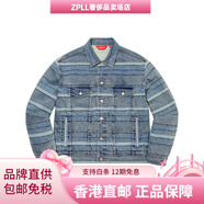 SupremeFW22Week14系列分層條紋單排扣牛仔外套男女同款情侶款 水洗藍 L