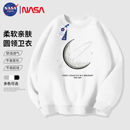 NASA GISS官方潮牌衛(wèi)衣男秋季潮流印花寬松圓領(lǐng)百搭套頭外套男 白色 XL
