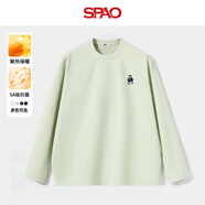 SPAO韓國同款小熊長(cháng)袖T恤男女同款秋冬加絨加厚保暖上衣SPCX25SG02LD 淺綠#SP海軍熊-刺繡車(chē) 2XL