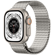 BHO適用iwatch表帶鈦金屬s9蘋(píng)果手表se表帶applewatchultra2表帶s10代7/6/5男士45mm49/46s8運動(dòng)s7金 【星光鈦】磁吸鏈式款鋼帶 Ultra1_2代【49mm】鎹保護殼+保