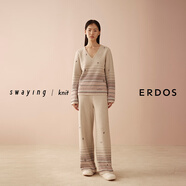 ERDOS×swaying聯(lián)名系列 雙提條紋女士直筒款 燕麥奶色 XS 155/64A