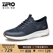 零度Zero男鞋新款系帶休閑清爽鞋輕便舒適鞋戶外休閑鞋男 藍色 42 (260mm)